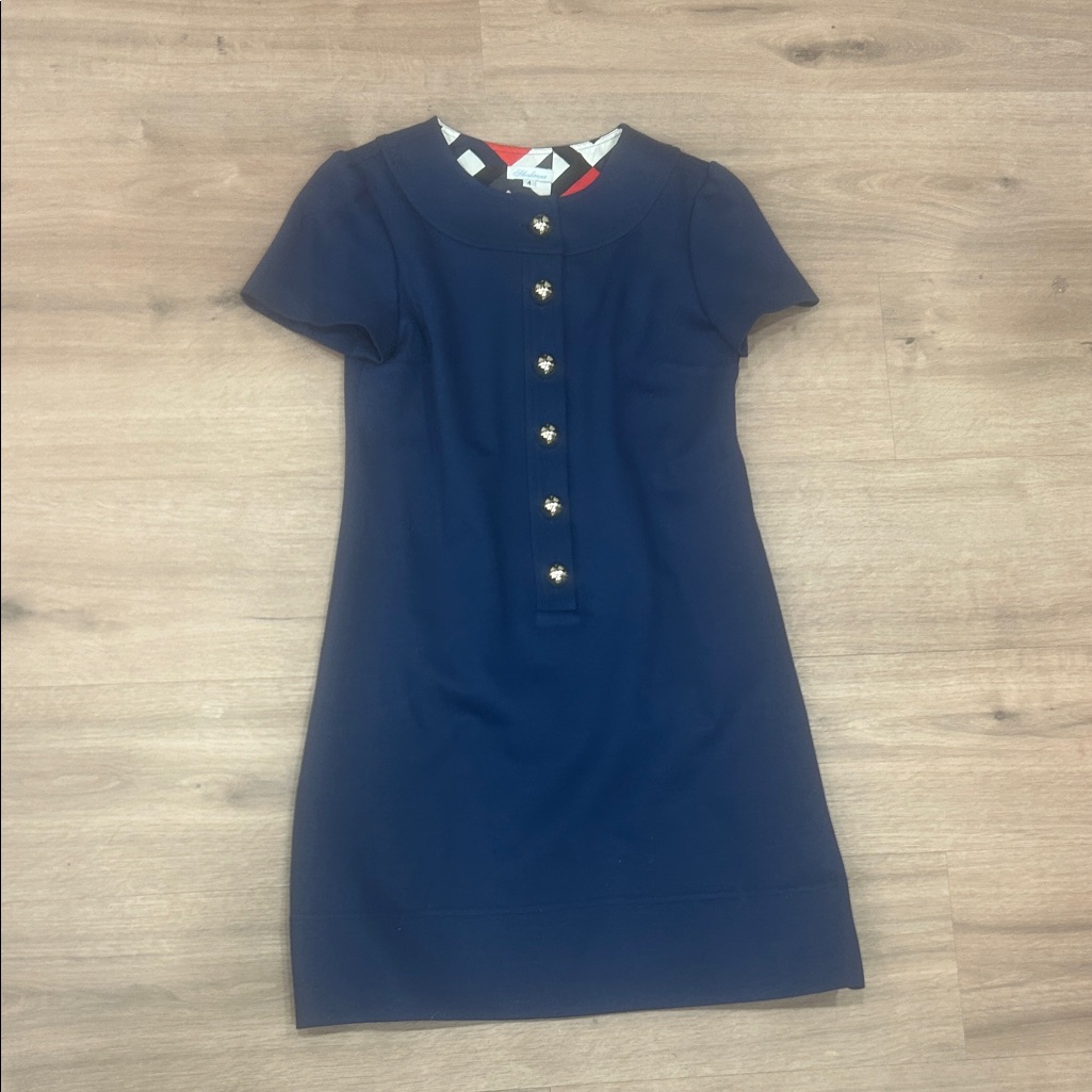 Shoshanna Dark Blue Mini Dress With Button Accents
